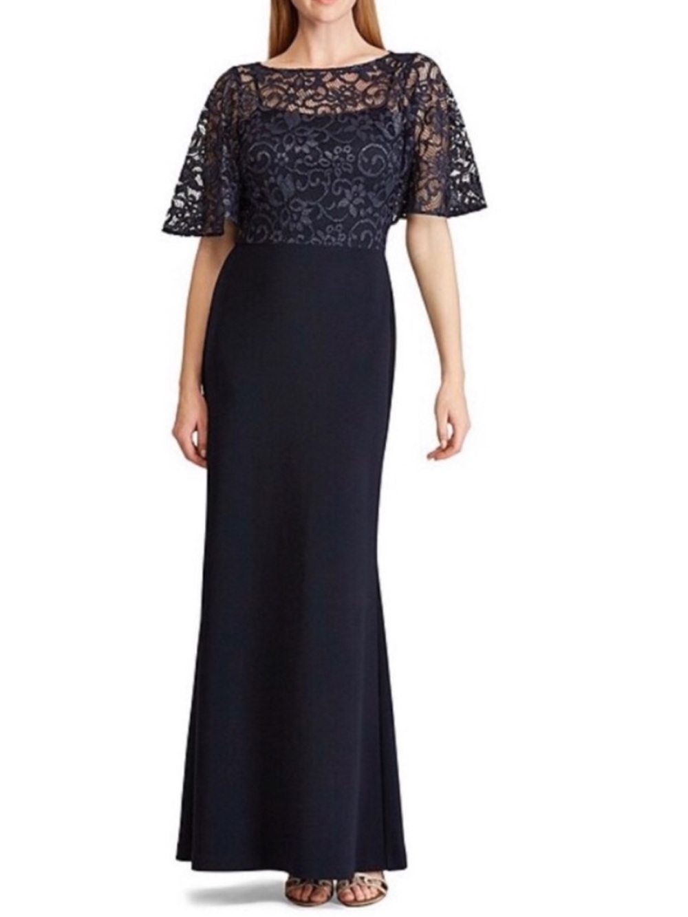 Lauren Ralph Lauren 8 lace overlay top dress